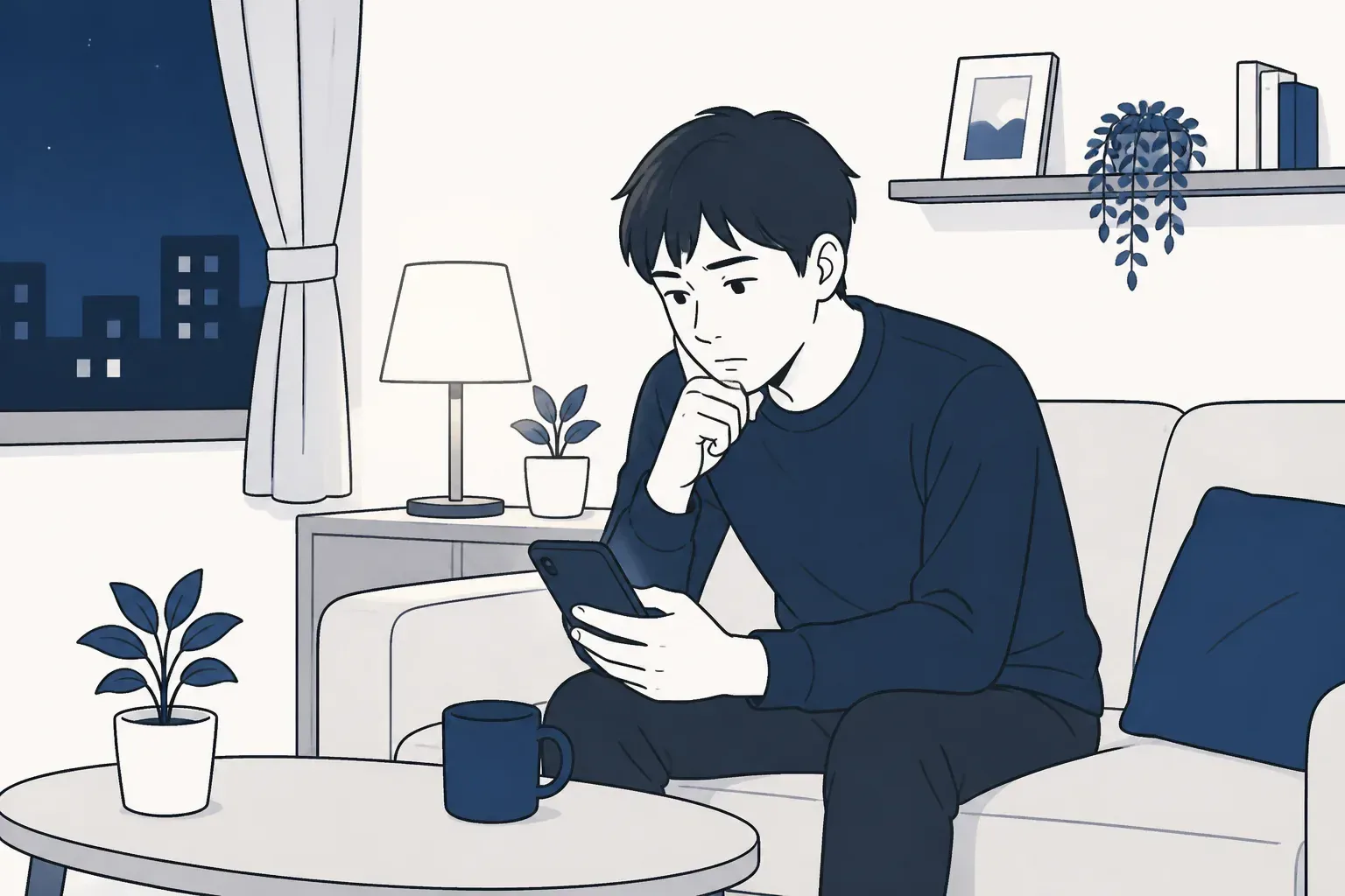 浮気の不安を抱える人のイメージ