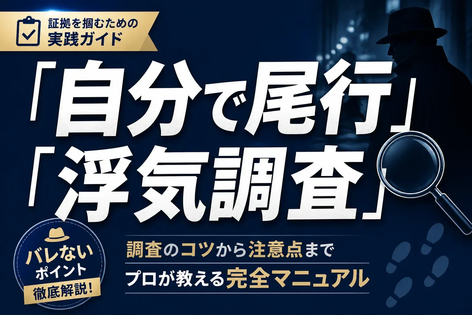 浮気調査を自分で尾行する方法を解説する記事のアイキャッチ画像