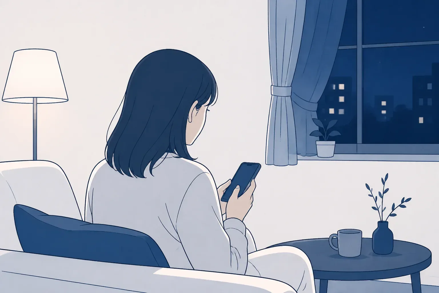 兆候に気づいて一人で悩む人のイメージ