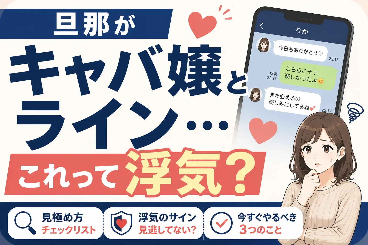 旦那がキャバ嬢とラインしている悩みのアイキャッチ画像