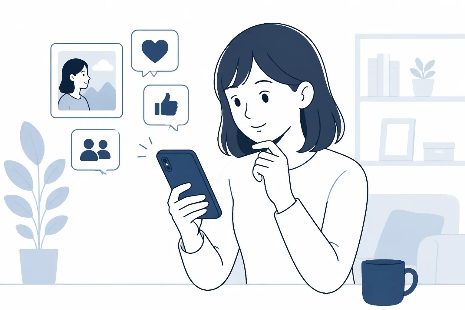 スマホで情報を確認するイメージ
