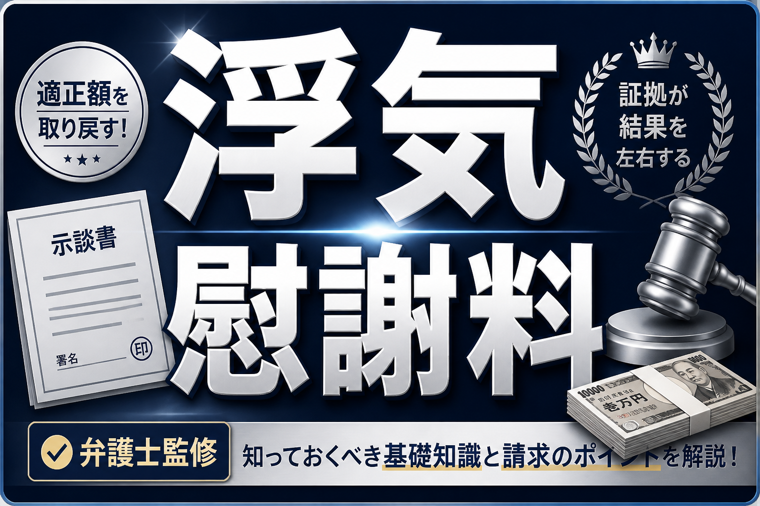 浮気 慰謝料の相場と請求方法を解説するアイキャッチ画像