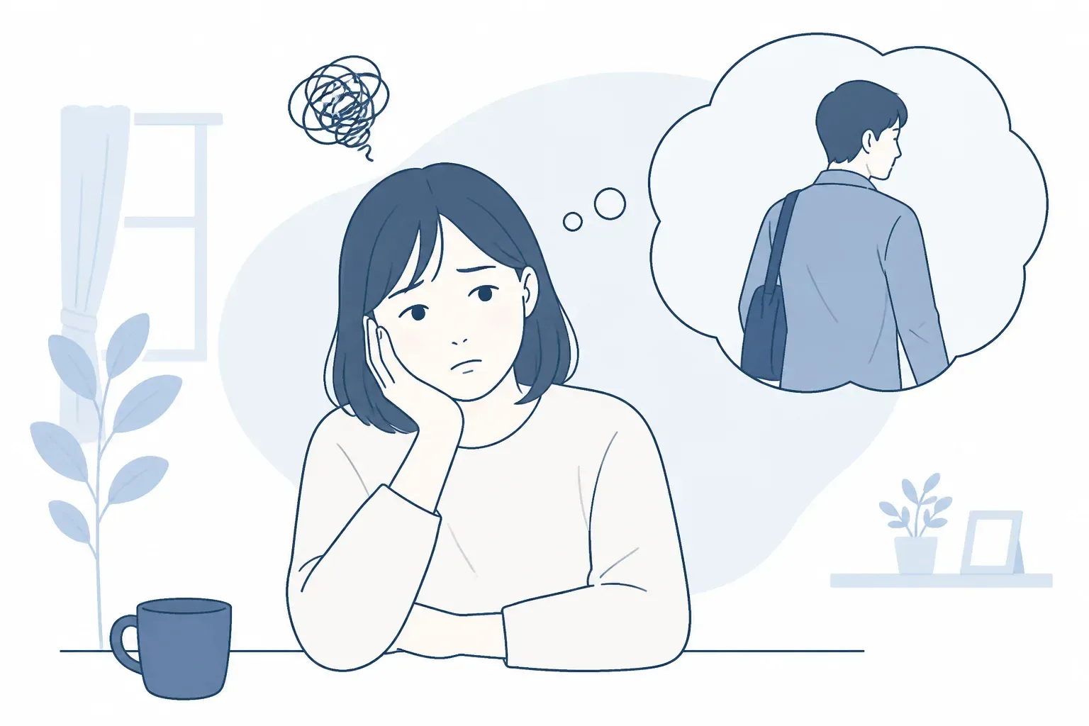 不信感に思い悩む女性のイメージ