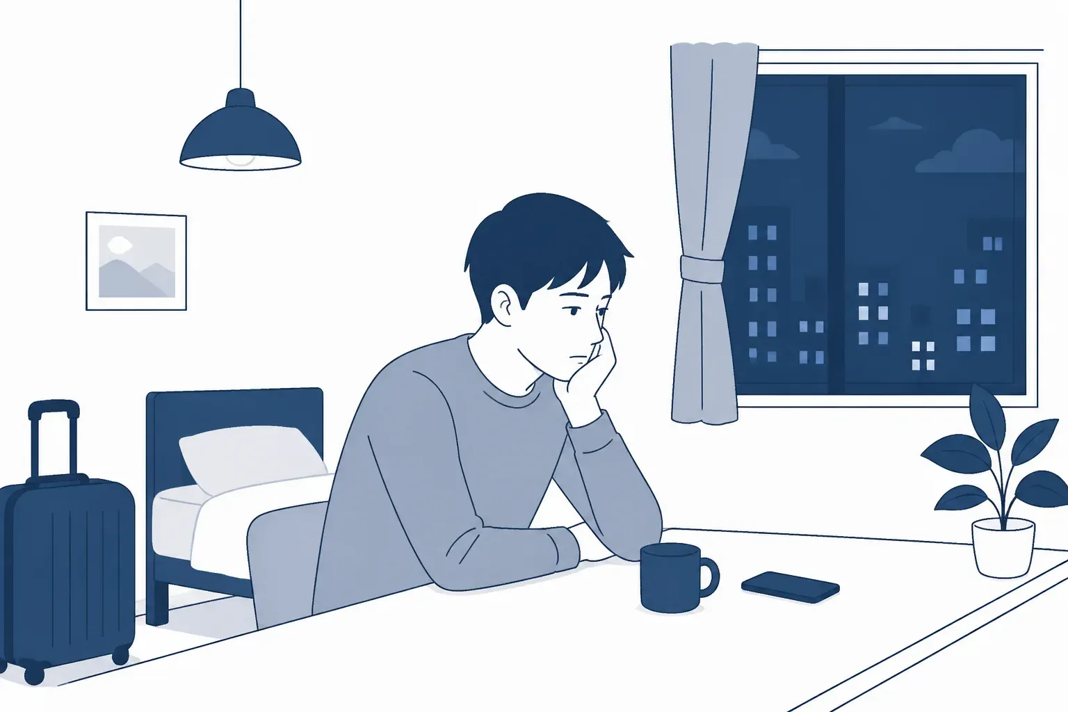 単身赴任の一人暮らしの寂しい雰囲気