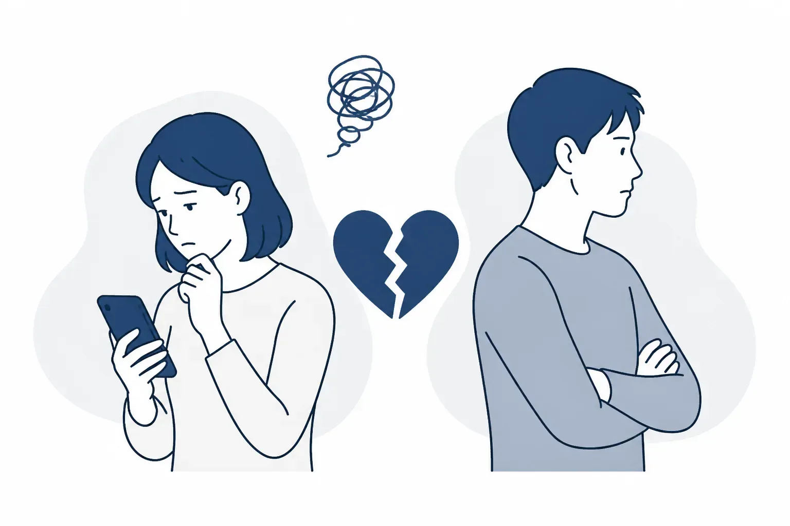 夫婦のすれ違いを感じさせるイメージ