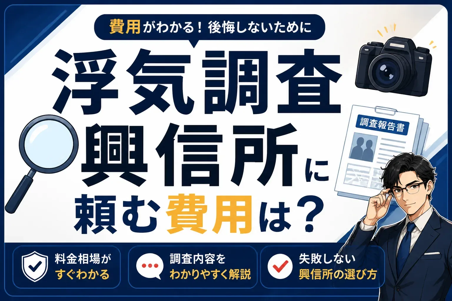 浮気調査を興信所に頼む費用と選び方を解説する記事のアイキャッチ画像