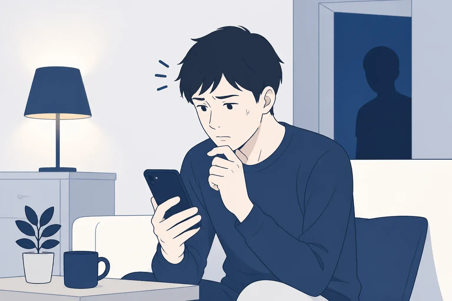 自分で浮気を調べるリスクに悩む人のイメージ