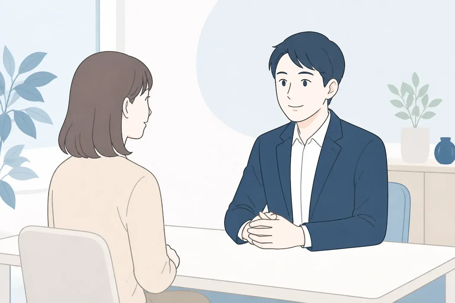 探偵の無料相談で安心して相談する様子のイメージ
