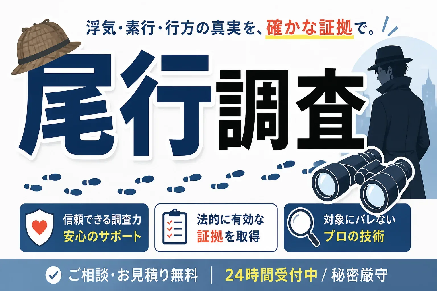 尾行調査とは何かを解説する記事のアイキャッチ画像
