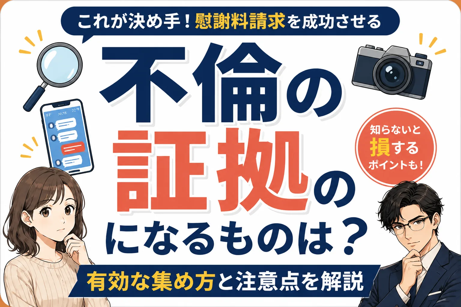 不倫の証拠になるものは?慰謝料請求で有効な集め方と注意点を解説